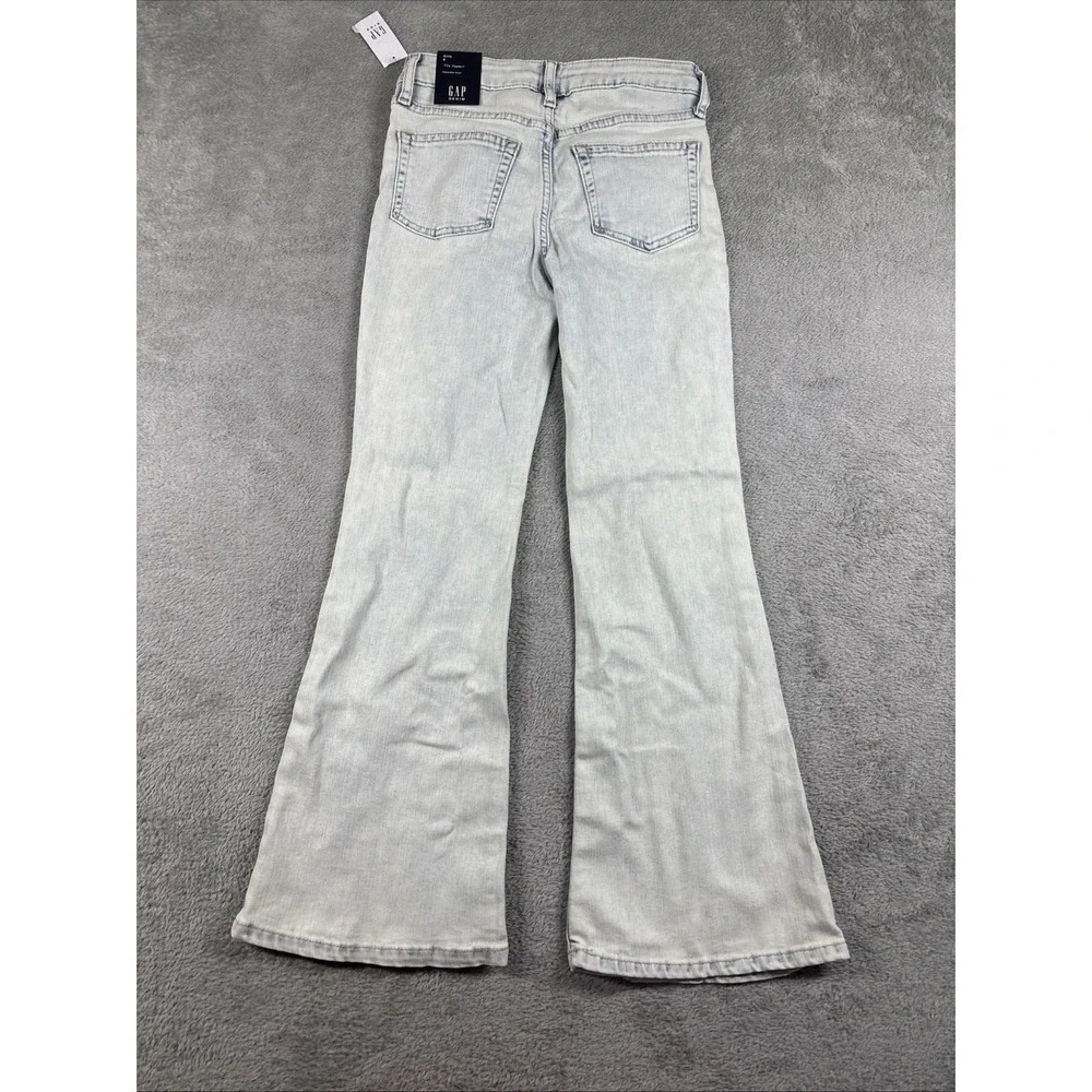 GAP Denim Girls' 70's Flare Stretch Adjustable Waist Studded Jeans Light 8‎ NWT